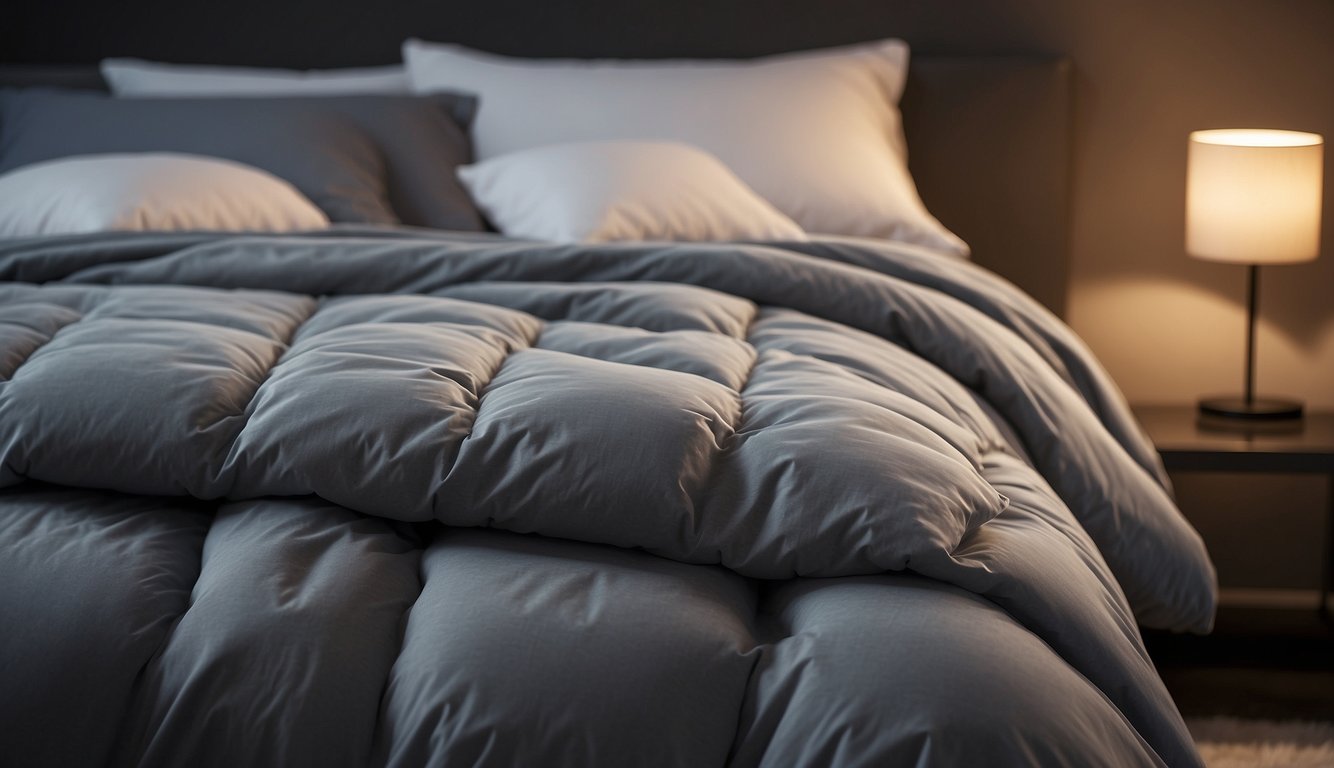 grey colored comforter