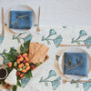 Orkney Block Poppy Print Linen Table Runner