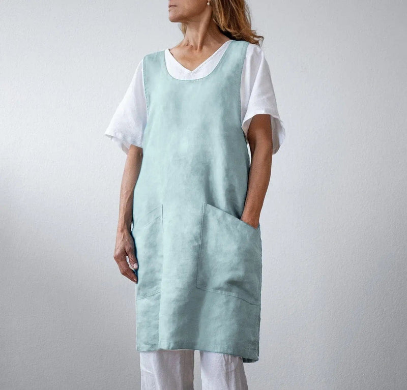 The Bella Linen Pinafore-Apron | Final Sale