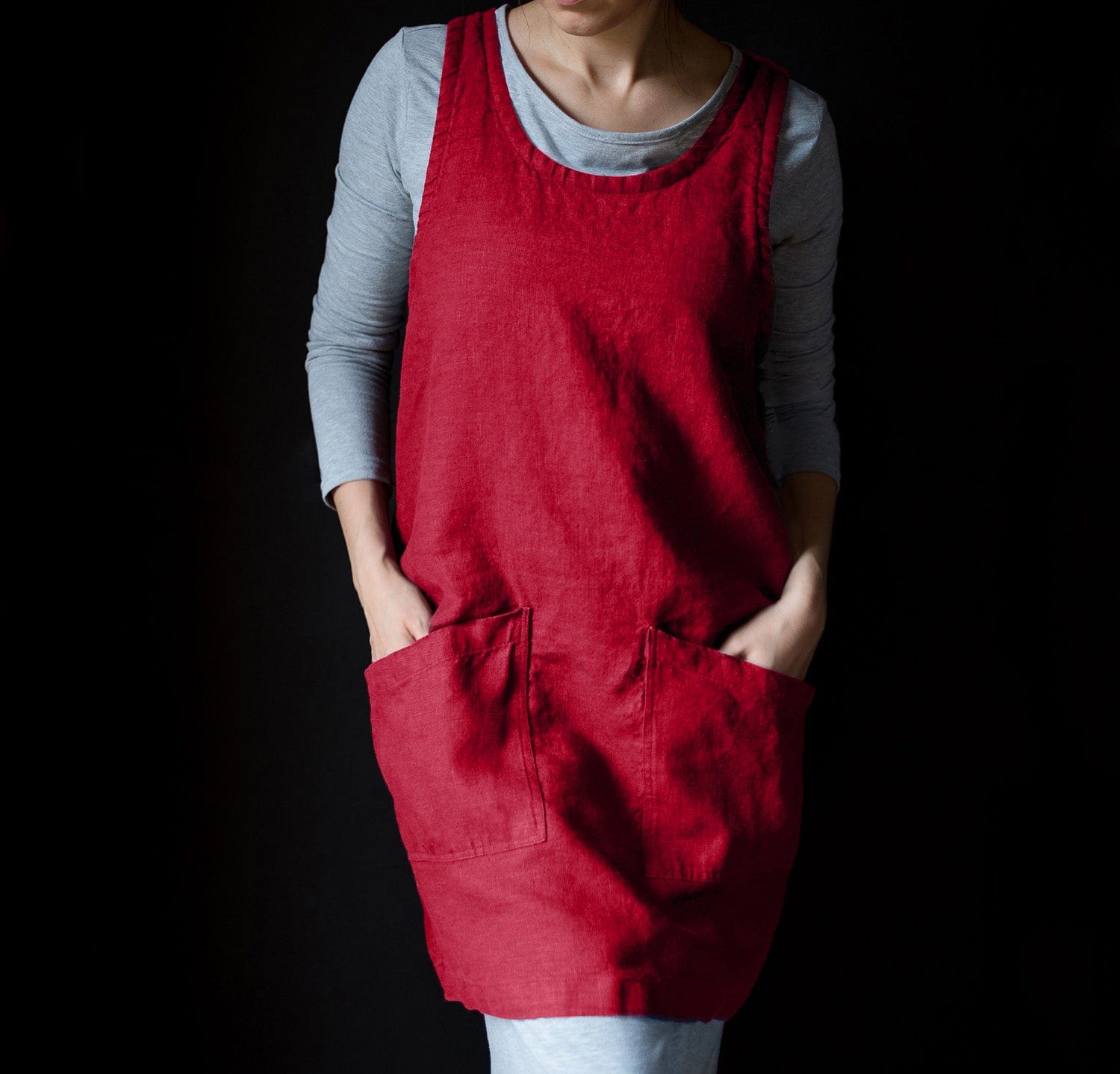 The Bella Linen Pinafore-Apron