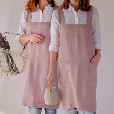 Pair of Original Linen Pinafore Aprons (Adult Set of 2)