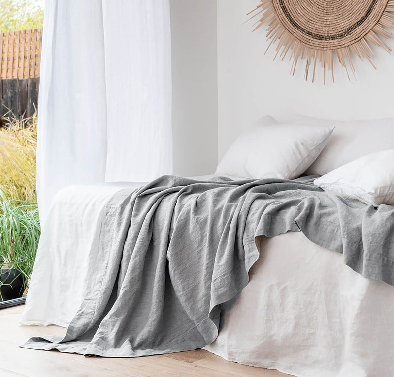 Linen Throw Blankets by Rough Linen