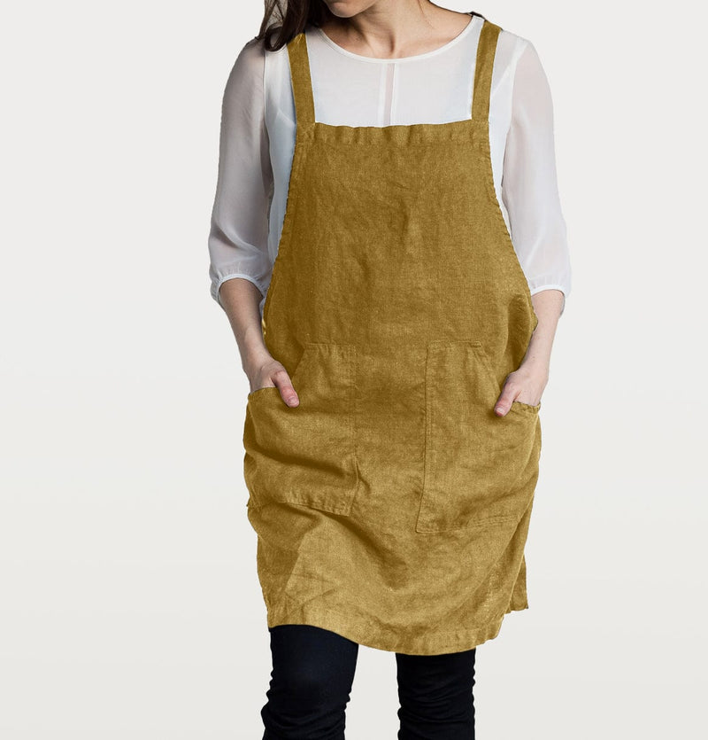 The Easy Linen Pinafore-Apron | Final Sale