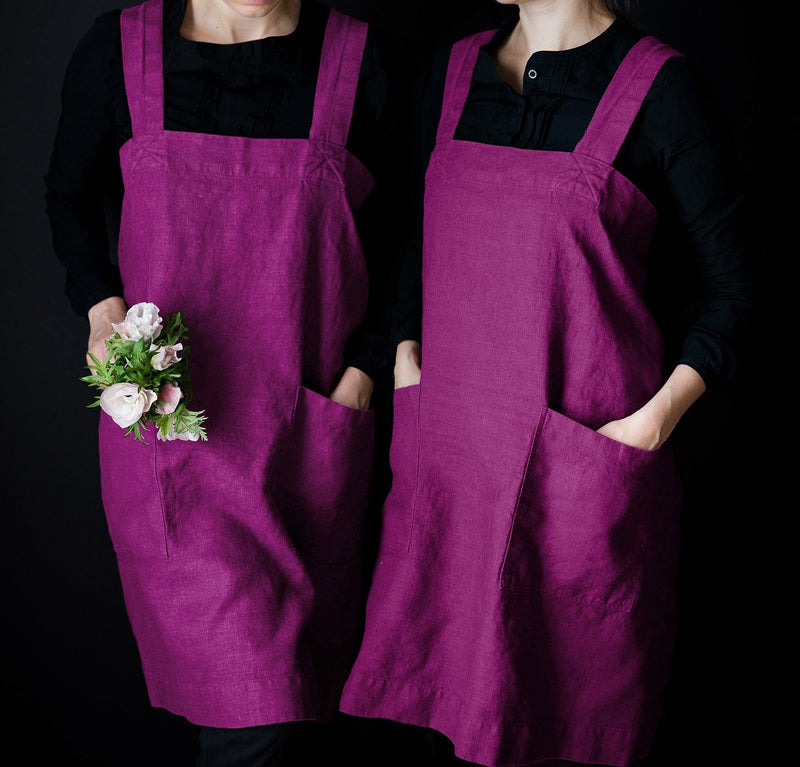 Pair of Original Linen Pinafore Aprons (Adult Set of 2)