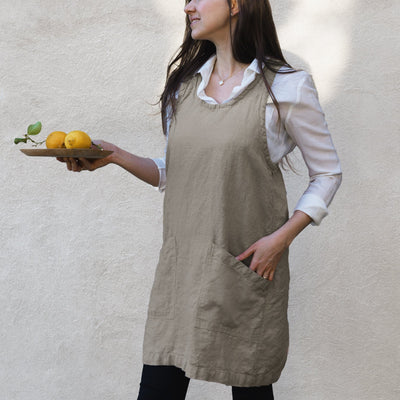 The Bella Linen Pinafore-Apron