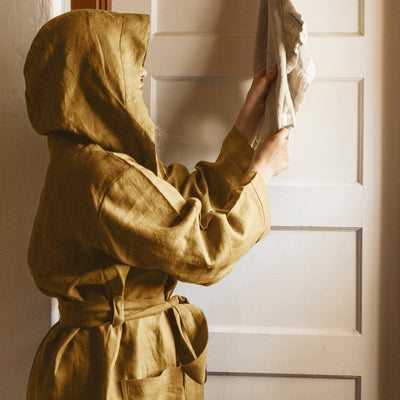 Orkney Linen Hooded Robe