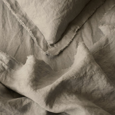 Raw Edge Smooth Linen Pillowcase